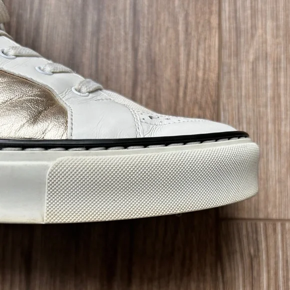 Louis Vuitton Black Denim + Leather High Top Sneakers | 38 - Picture 3 of 16